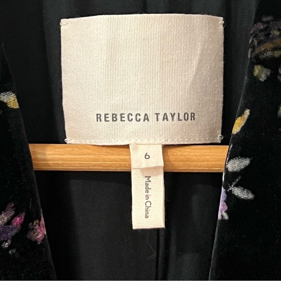 Rebecca Taylor Floral Print Velvet Silk Blend Blazer US6 ($550) Runs small - Picture 6 of 8